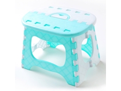 Taburete plegable portátil de plástico para niños y adultos, ideal para actividades al aire libre - Azul