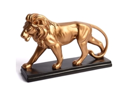 Estatua De León De Resina Dorada Hecha A Mano Para Decoración Del Hogar/oficina - Regalo Creativo