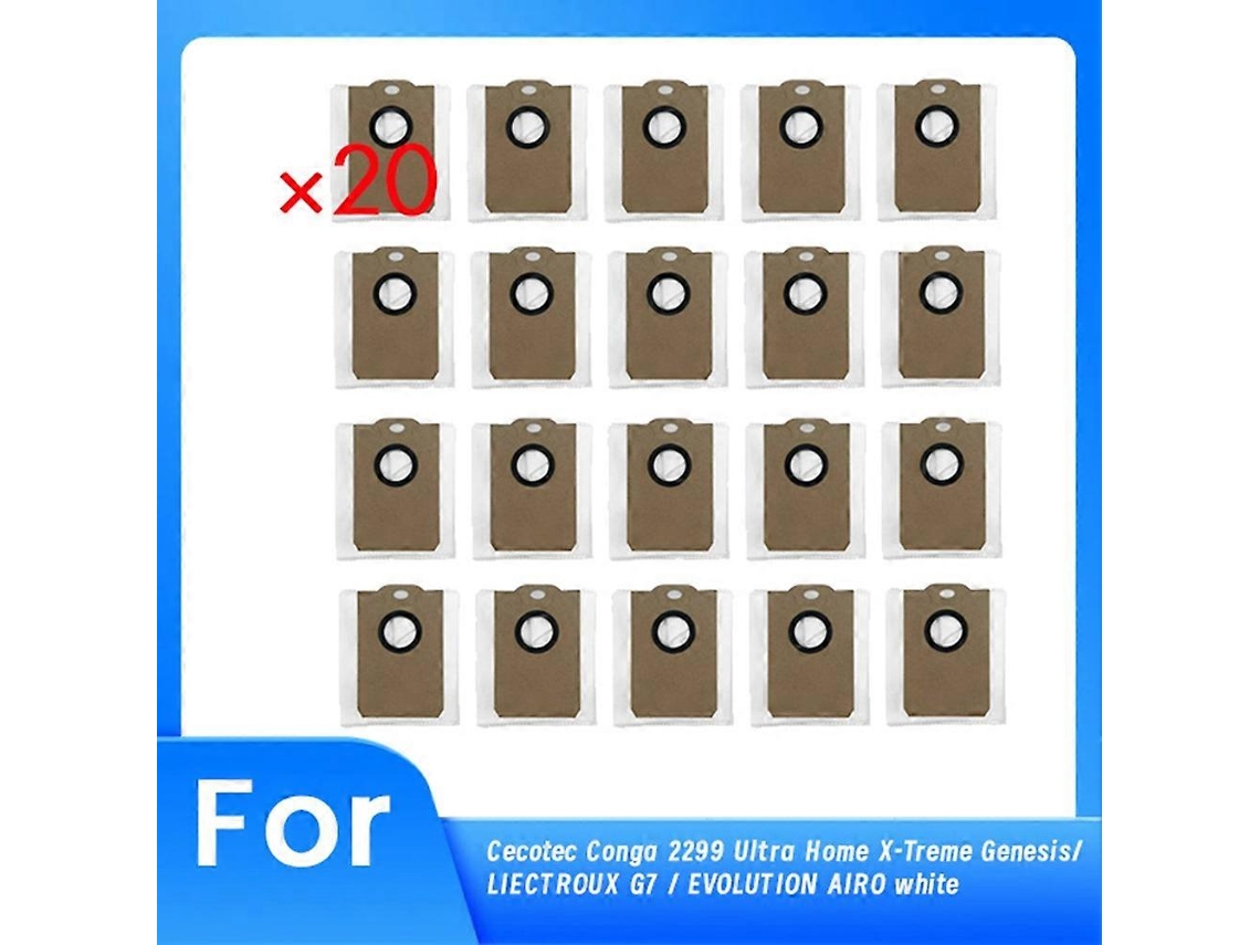 20pcs Dust Bags For 2299 Ultra Home X-treme / G7/evolution White Robot Vacuum Parts