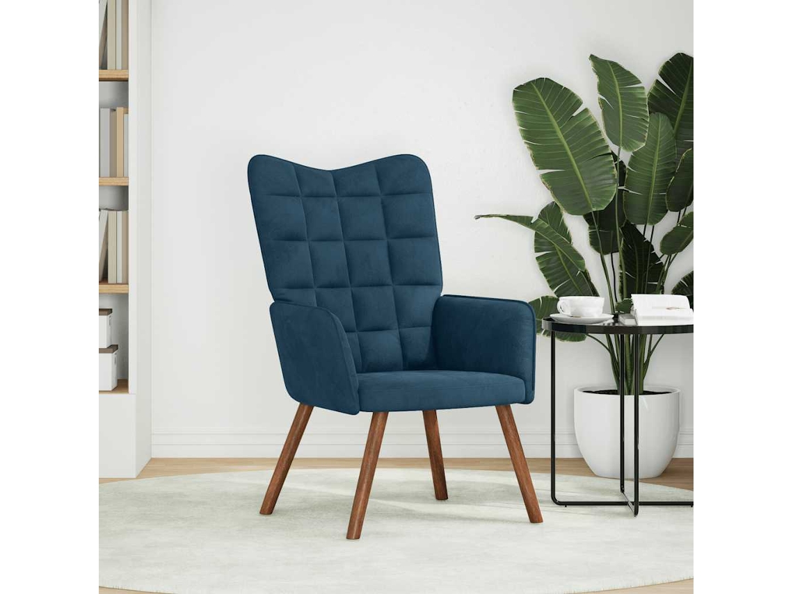 Sillón - Sillón de terciopelo azul HARLANV1