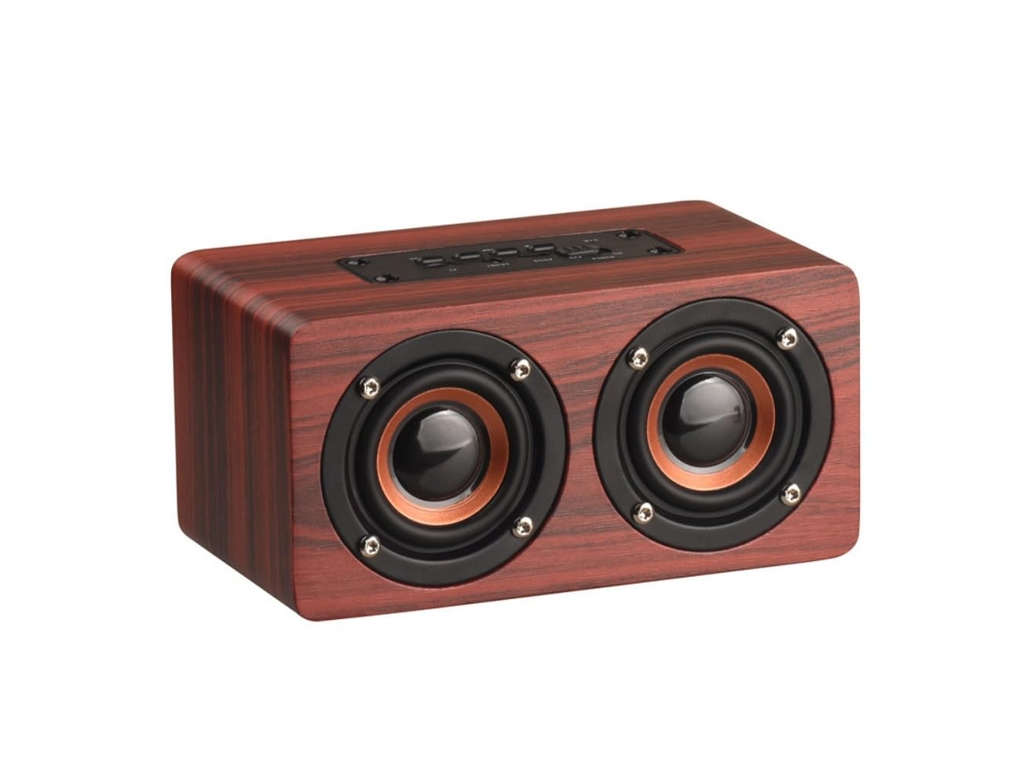 Altavoz Bt Graves Potentes Carcasa Fibra Madera, Altavoz Inalámbrico Para Hogar.