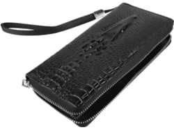 Cartera Larga De Piel Sintética Para Hombre Ciieeo Con Estampado De Reptil, Bolso Grande Y Práctico Con Cierre De Cremallera.