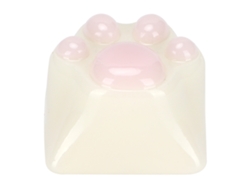 Keycap De Resina Claw Gato Fofa Ergonômico Resistente À Corrosão Para Cherry Mx Branco Rosa