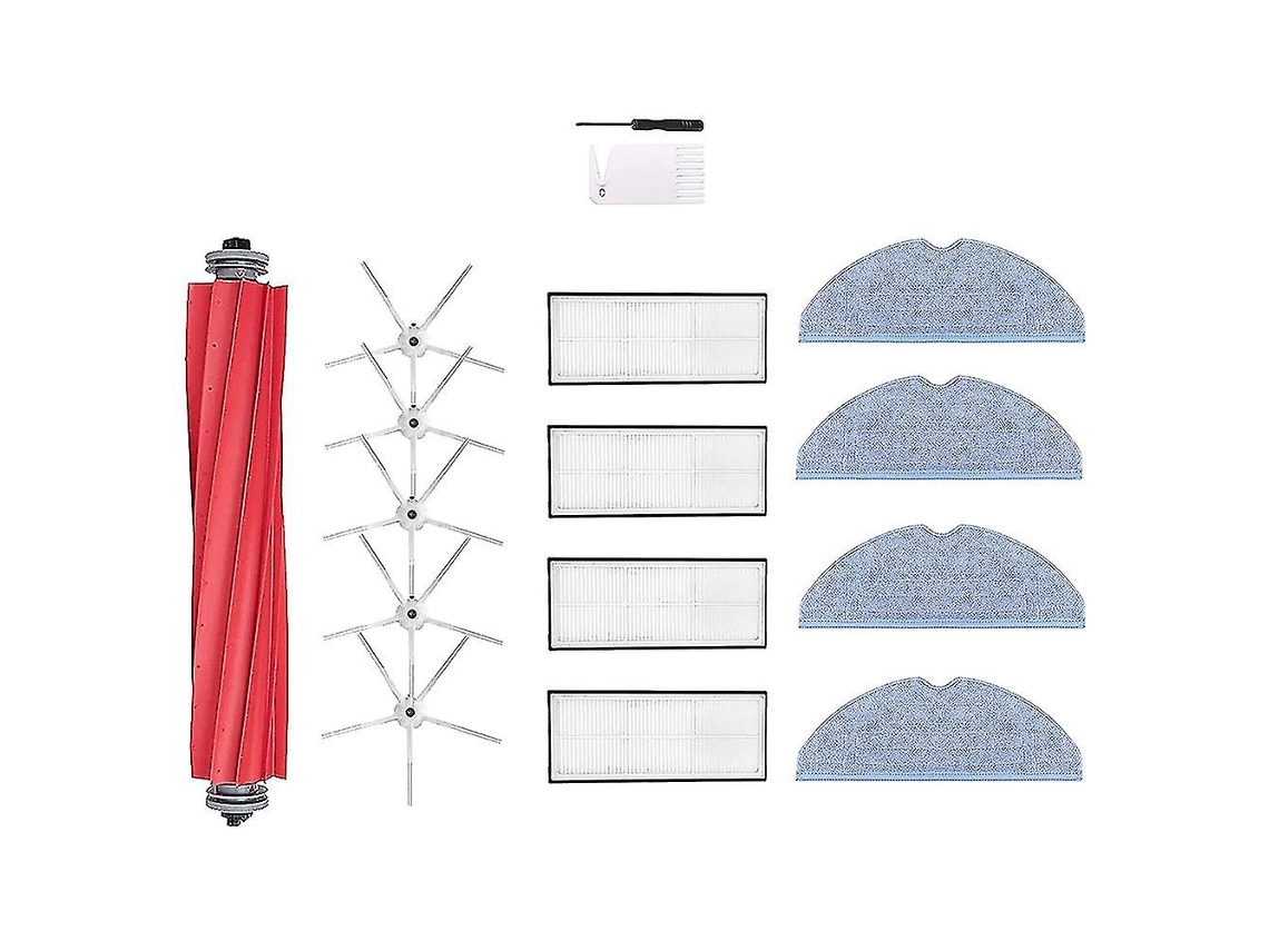 Cepillo giratorio, cepillo lateral, filtro HEPA, paños de fregado, compatible con Roborock S7 T7s, B