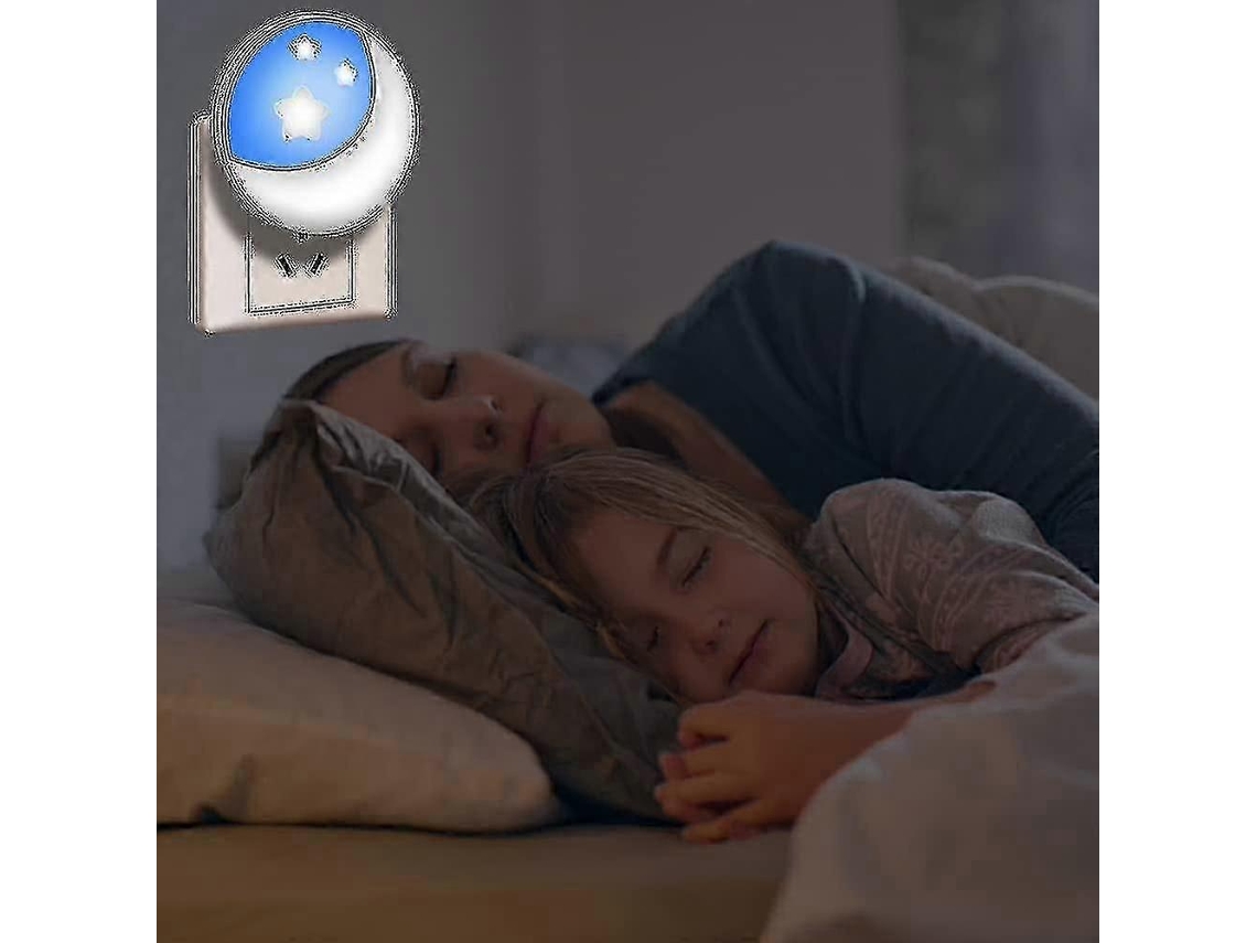 1 unidad de luz nocturna infantil práctica con efecto de luz de luna, luz nocturna eléctrica para bebés, luz nocturna de pared. Rosewell