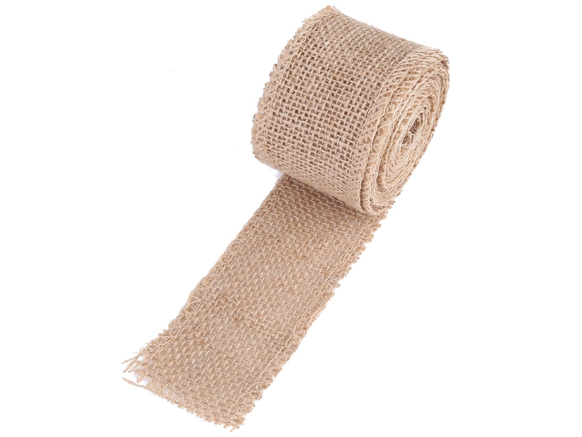 Rollo de Tela Decorativa en Lona, Yute o Guata de 5cm para Adornos Navideños