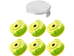 Paquete De 6 Carretes De Hilo Con 1 Tapa Para Desbrozadora Ryobi Ac80rl3/ac14hca Henten Home