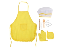 Ats-set De Cocina Y Repostería Para Niños 11pcs Juguetes Diy Con Delantal Juego De Rol Amarillo