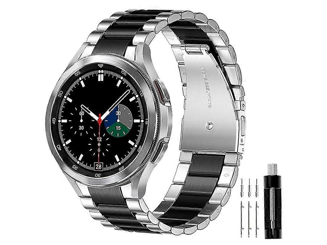 Pulsera de acero inoxidable con tres cuentas para Samsung Galaxy Watch 6/5/4