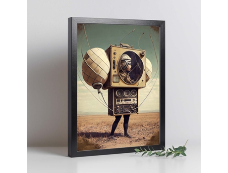 NACNIC Poster Medio Humano En Estilo Surrealismo Cinematográfico Ilustraciones Y Grabados De Historieta Abstracta Y Artística A4 Marcos Negros