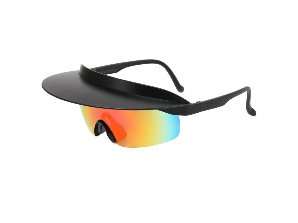 Gafas deportivas Csyy con visera (montura negra, lentes rojas)