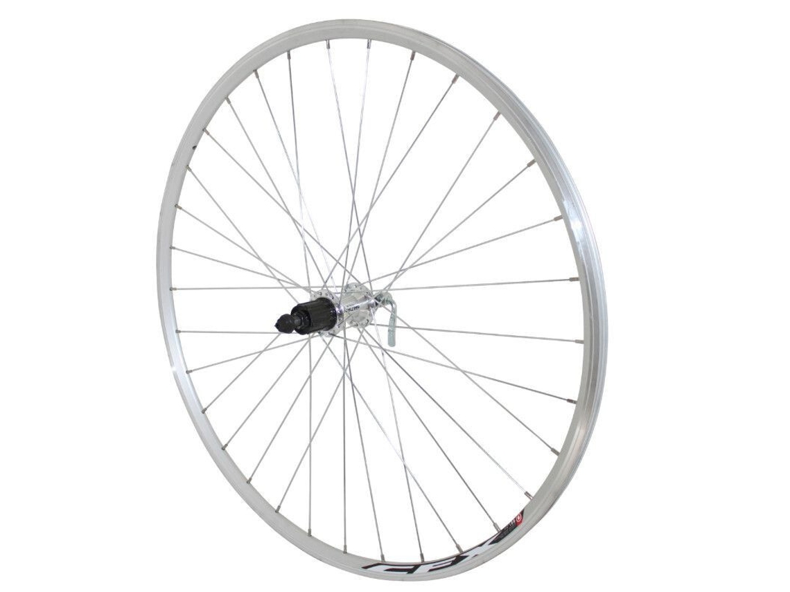 Rueda trasera aluminio cassette buje radios llanta VELOX 700 Elan Cfx Type Shimano 32 Galva 13C