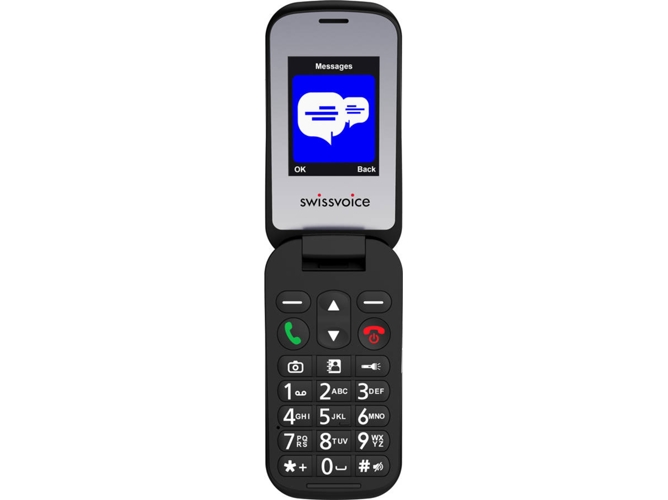 Teléfono móvil Senior SWISSVOICE S24 (2.4 - 2G - Negro)