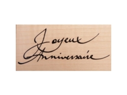 Sello de madera con texto "Feliz cumpleaños" 2,5 x 7 cm Artemio