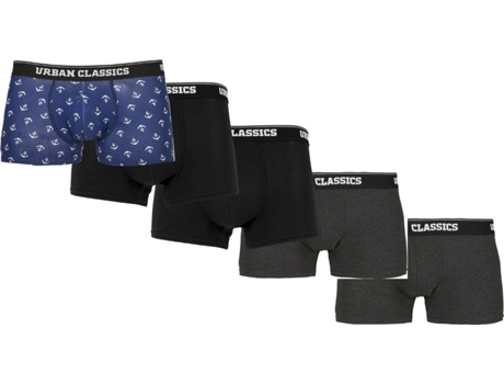 Conjunto de 5 Boxers URBAN CLASSICS Algodón Hombre (L - Multicolor)