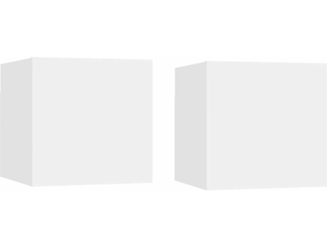 Conjunto 2 Mueble para la televisión VIDAXL Blanco Madera contrachapada (30.5x30x30 cm)