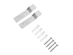 Juego de 2 ganchos de acero inoxidable para urinario de pared: soporte resistente y que no se decolora.