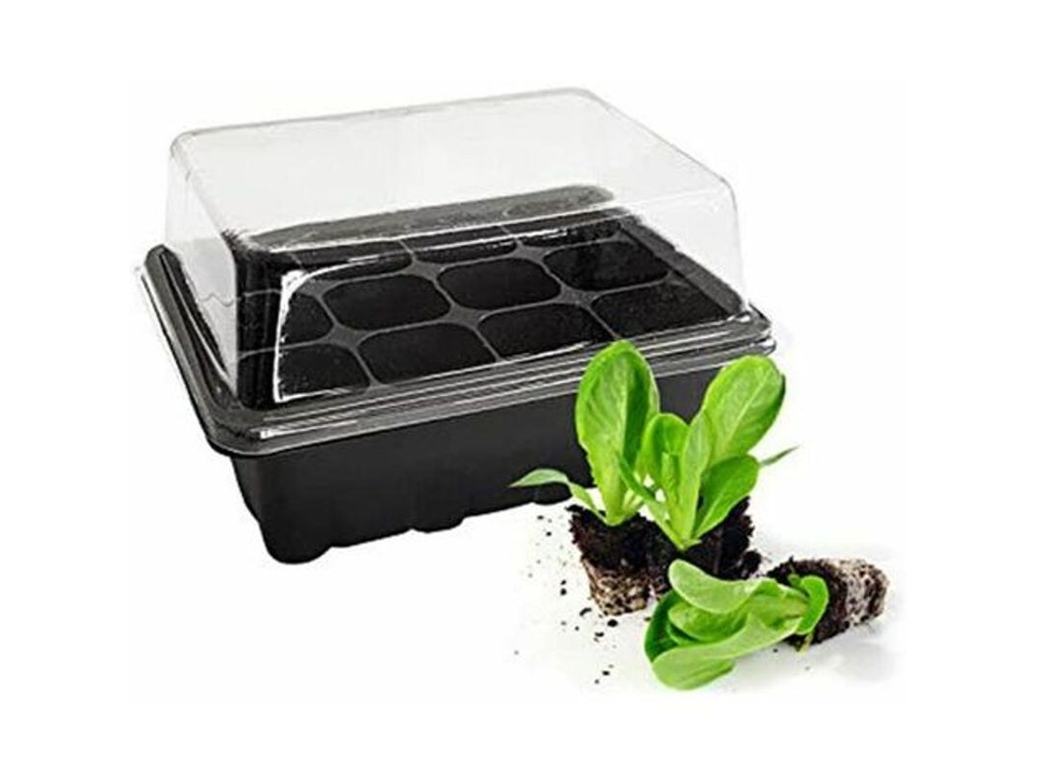 Paquete De 5 Bandejas Para Semilleros, Invernadero En Miniatura Para Germinación Con Tapa, 12 Agujeros