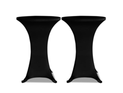 Maison Exclusive - 2 Manteles Negros Ajustados Para Mesa De Pie - 80 Cm Diámetro