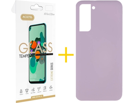 Carcasa + Protector de Pantalla para Samsung Galaxy S22 Plus 5G ACCETEL Morado