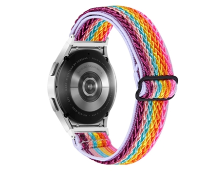 Correa de nailon elástico trenzado para Samsung Galaxy Watch 5 40mm/44mm/Watch 5 Pro 45mm - color del arcoiris
