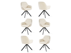 Sillas De Comedor Goeurvant 1370(pack De 6, Crema, Chenilla)