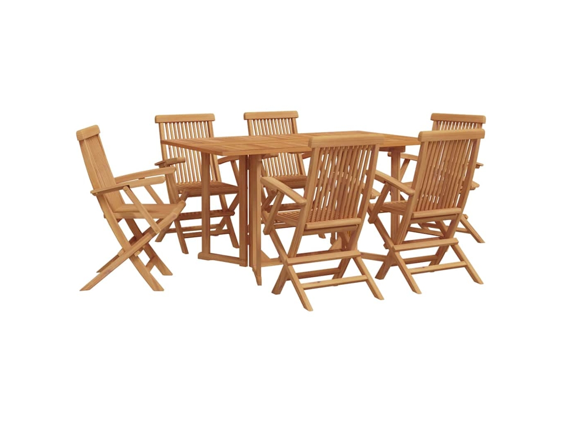 Maison Exclusive - Conjunto De Comedor De Jardín 7 Pcs Marrón