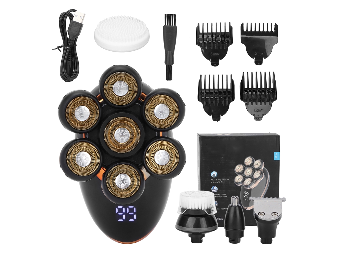 MEOIRUERY Afeitadora Eléctrica 5 en 1 Impermeable IPX7 con Cuchillas Flotantes Inteligentes Kit de Aseo para Hombres