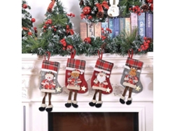 Calcetín Navideño 2025, 4 Unidades, Para Colgar, Decoración De Botas, Material No Tejido, 34x18cm