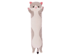 Juguete De Peluche Gato Cartelón Suave Almohada Larga Para Niños Gris 70cm/27.56in