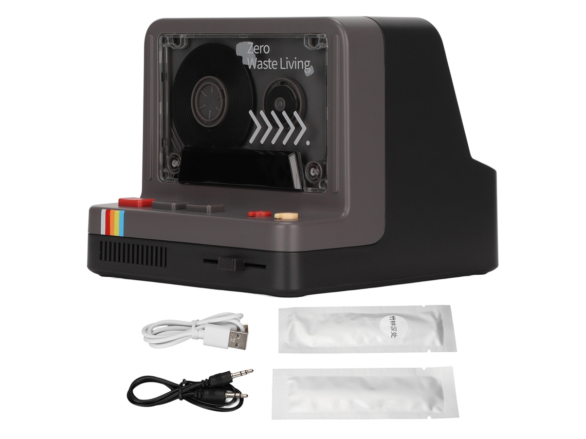 Reproductor De Casetes Estéreo Portátil Retro Con Bluetooth, Entrada Aux Y Ranura Para Tarjeta De Memoria - Negro