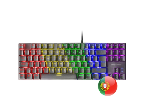 Teclado Frgb MARS GAMING Mk80 (Interruptor Negro - Mecánico Marrón - Portugués)