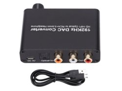 Convertidor De Audio Dac De 192 Khz Con Canal De Retorno De Audio Hd Hifi Para Pc, Cd, Dvd Y Fibra Óptica.
