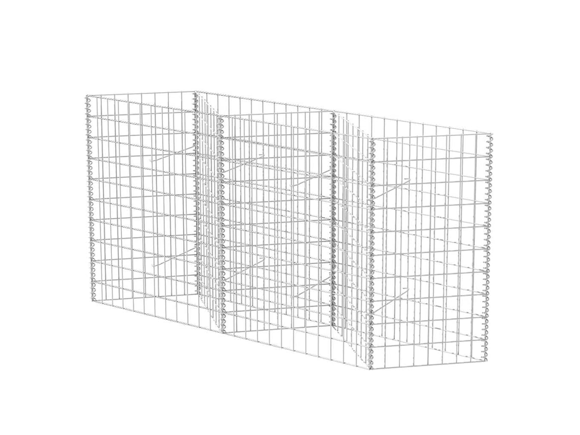 vidaXL Cesta de muro de gaviones acero galvanizado 120x30x100 cm