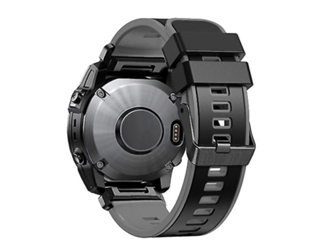 Correa para reloj Garmin Fenix 7x 26mm, dos colores, tela lisa, negro, gris, correa de silicona de liberación rápida VENISYMLIS
