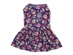 2026altiro-vestido De Halloween Para Mascotas Con Patrón De Calaveras, Suave Y Elástico, Ropa Bonita Para Perros De Fiesta Y Paseos Talla L