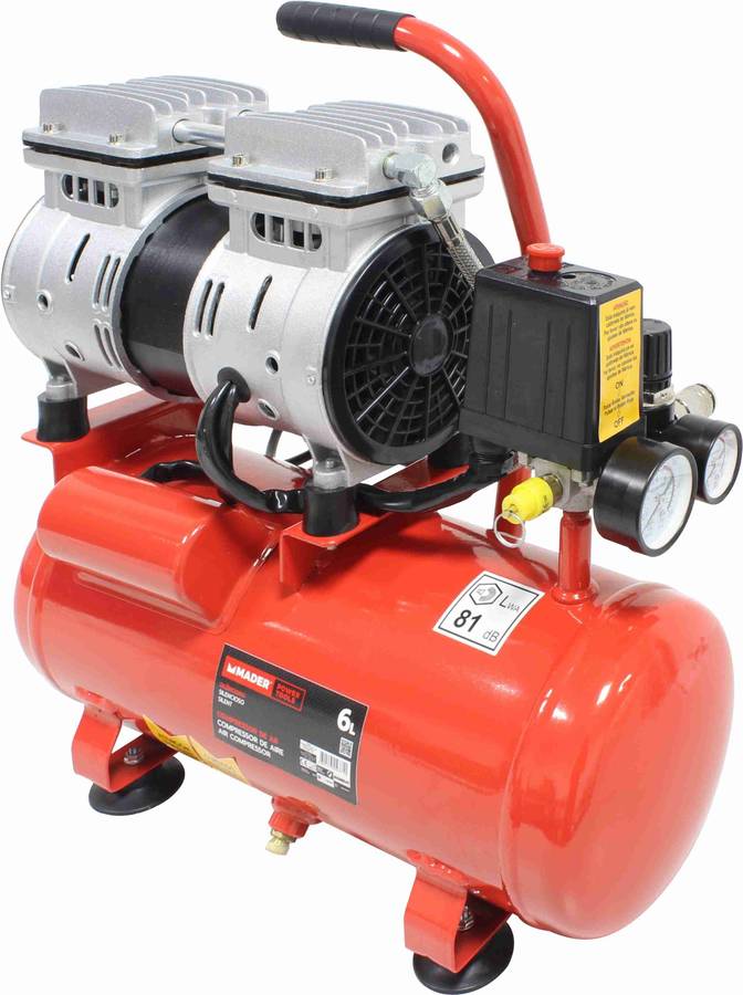 Mader Power Tools 09371 compresor de aire monobloco silencioso 6l portable 9371