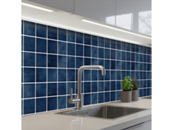 Paneles de azulejos para salpicadero de cocina - Modernos - Azul 300x60 cm