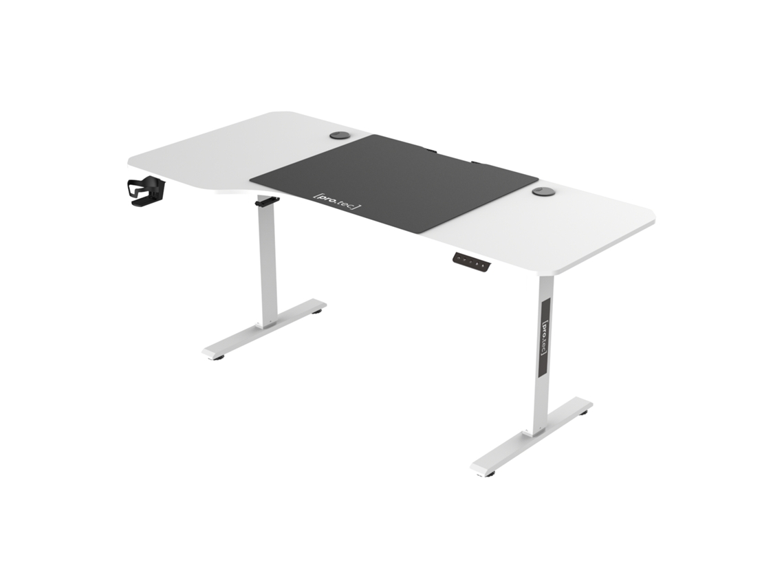 Escritorio ajustable en altura Stryn aglomerado/acero 160x75cm - Blanco PRO.TEC