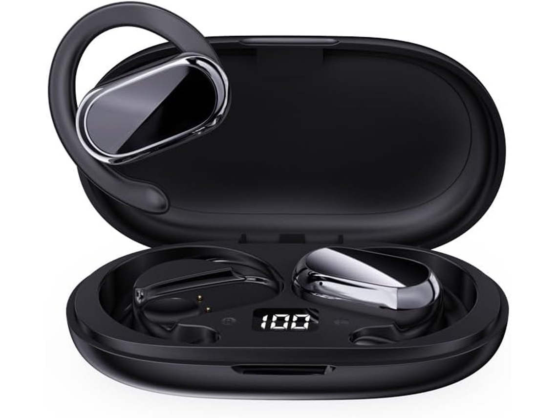 Auriculares abiertos, sonido panorámico de 360 ​​grados, sonido sin pérdidas DT4.0, conducción aérea, resistentes al agua PX7 JIAPEI (negro)
