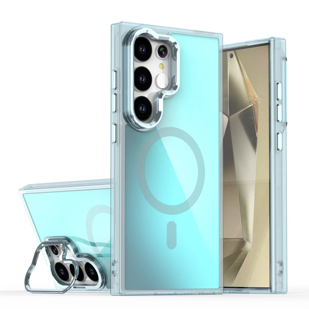 (galaxy S23 Fe, Azul) Funda Protectora Magnética Magsafe Para Samsung Con Soporte De Repuesto