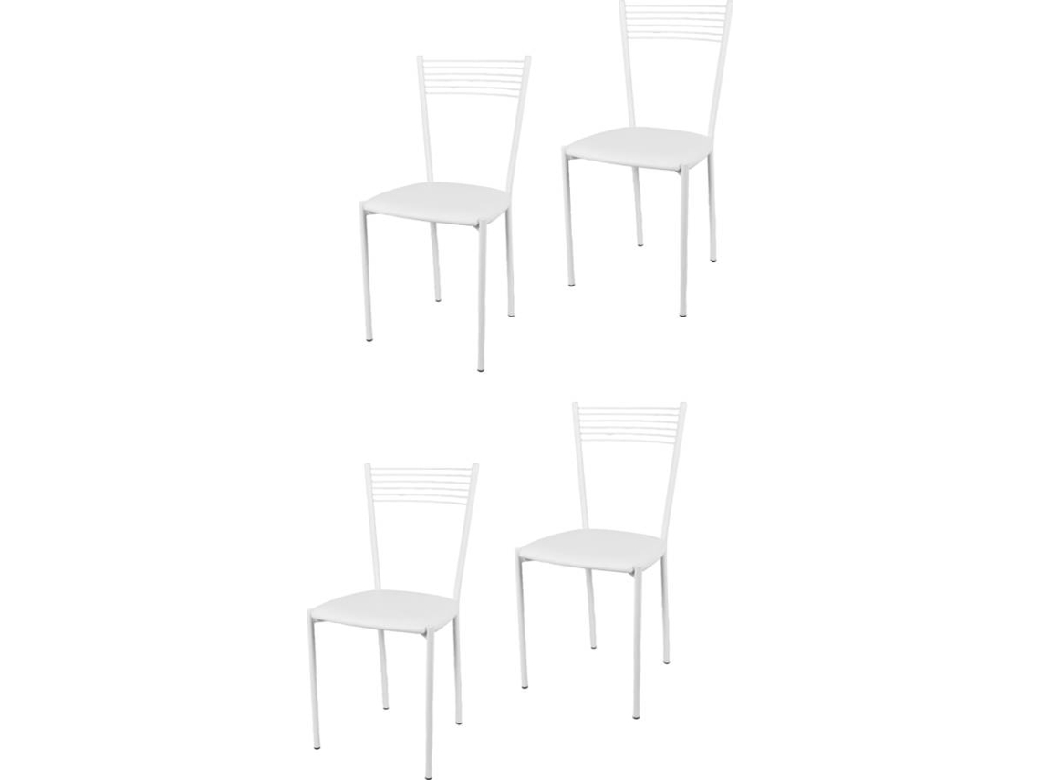 Conjunto de 4 Cadeiras T M C S Elegance MB102BI (Branco - 87x42x44 cm - Aço)