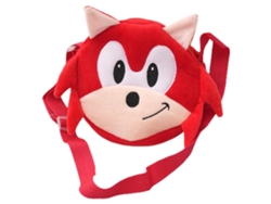 Bolso de hombro de peluche con diseño de anime, adorable regalo para niños, color rojo.
