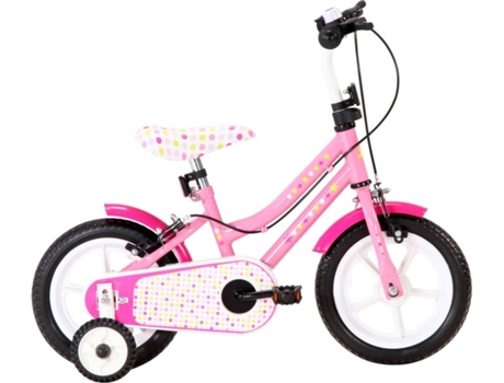 Bicicleta Para Niños vidaxl 12 pulgadas blanco y rosa infantil edad 2