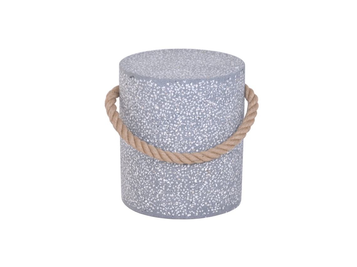 Mesita Auxiliar Hormigon Cuerda Terrazo 40x40x45cm