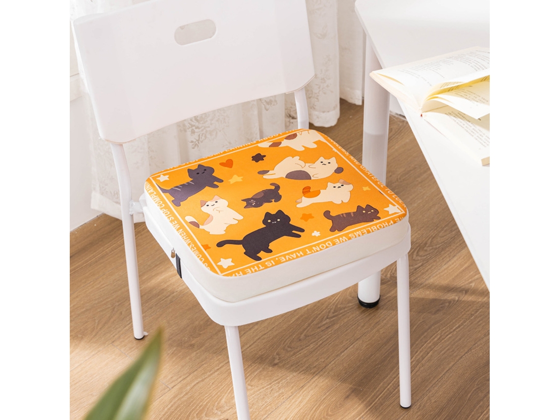 Asiento elevador Chrui de 10 cm de grosor con hebilla de seguridad (gato amarillo)