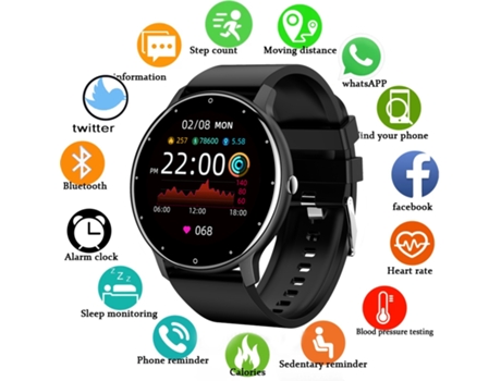Smartwatch PETHUEL 2022 es Pantalla Tátil Completo Reloj Deportivo IP67 Bluetooth Impermeable