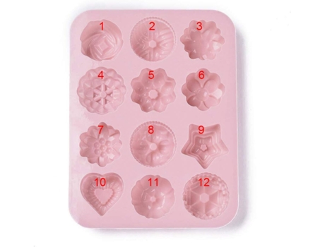 Juego de 2 moldes para tartas de silicona, modelo fino, color rosa claro