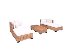 Conjunto 6 Juego de salón VIDAXL Marrón Ratán