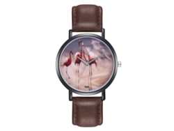 Reloj De Cuarzo Simple Y Moderno Con Correa De Cuero Pu Para Muñeca (café)